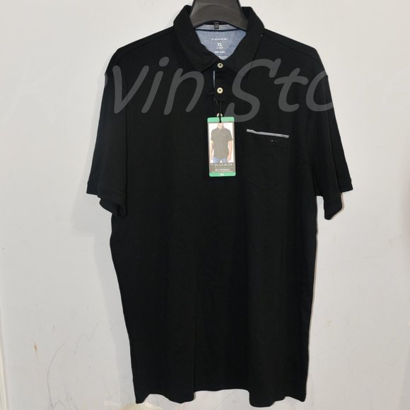 Size XL Black NWT Tahari Men's Interlock Polo - Picture 2 of 3